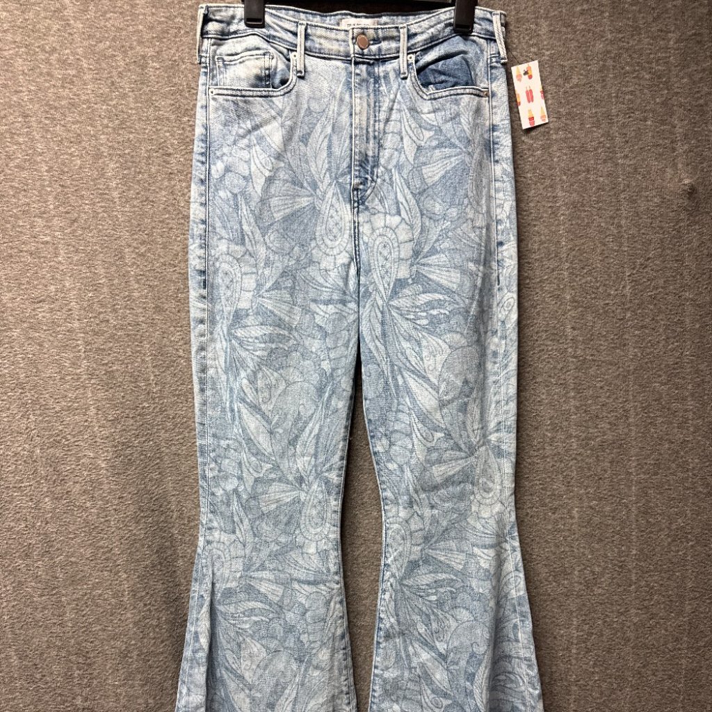 True Religion Lt. Blue Floral Bellbottom Jeans